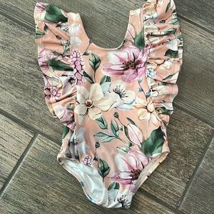 Posh Peanut Ruffle Sleeve Swimsuit